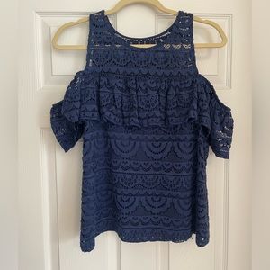Lilly Pulitzer Lace Cold Shoulder Top Size Sm